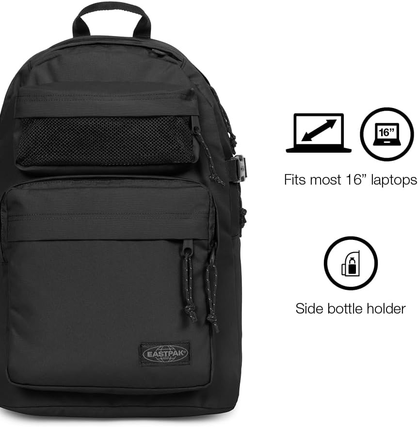 EASTPAK Double Pro – 32L Performance Backpack with 16" Laptop Sleeve, Dual Compartments, Security