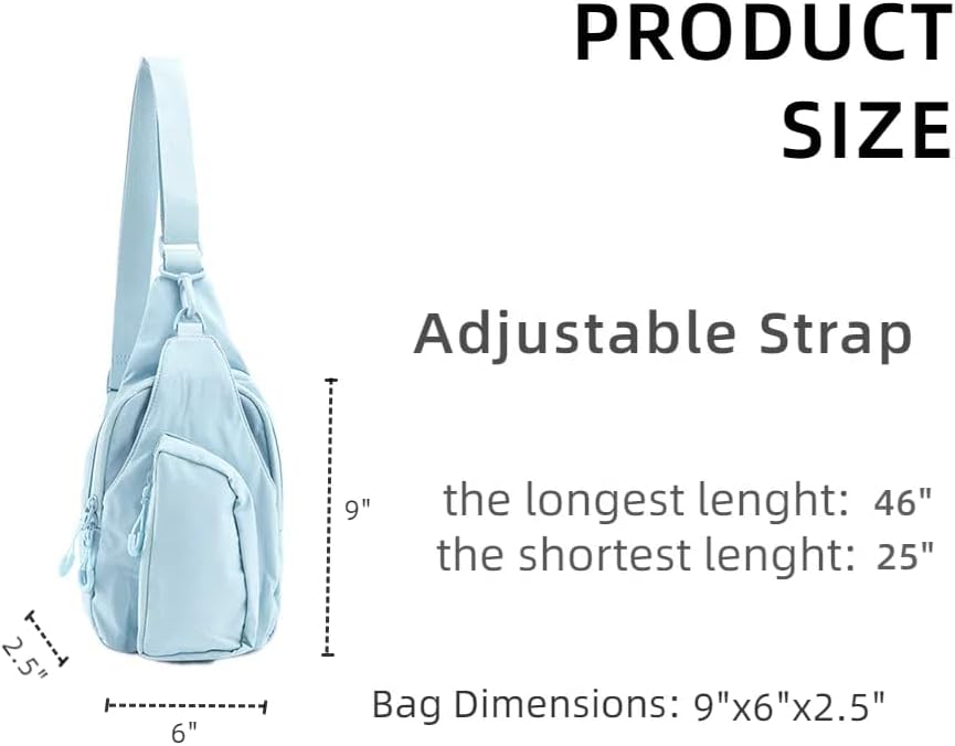 VAKAER Sling Bag for Women, Small Crossbody Bags with Adjustable Strap,Lightweight Casual Daypack
