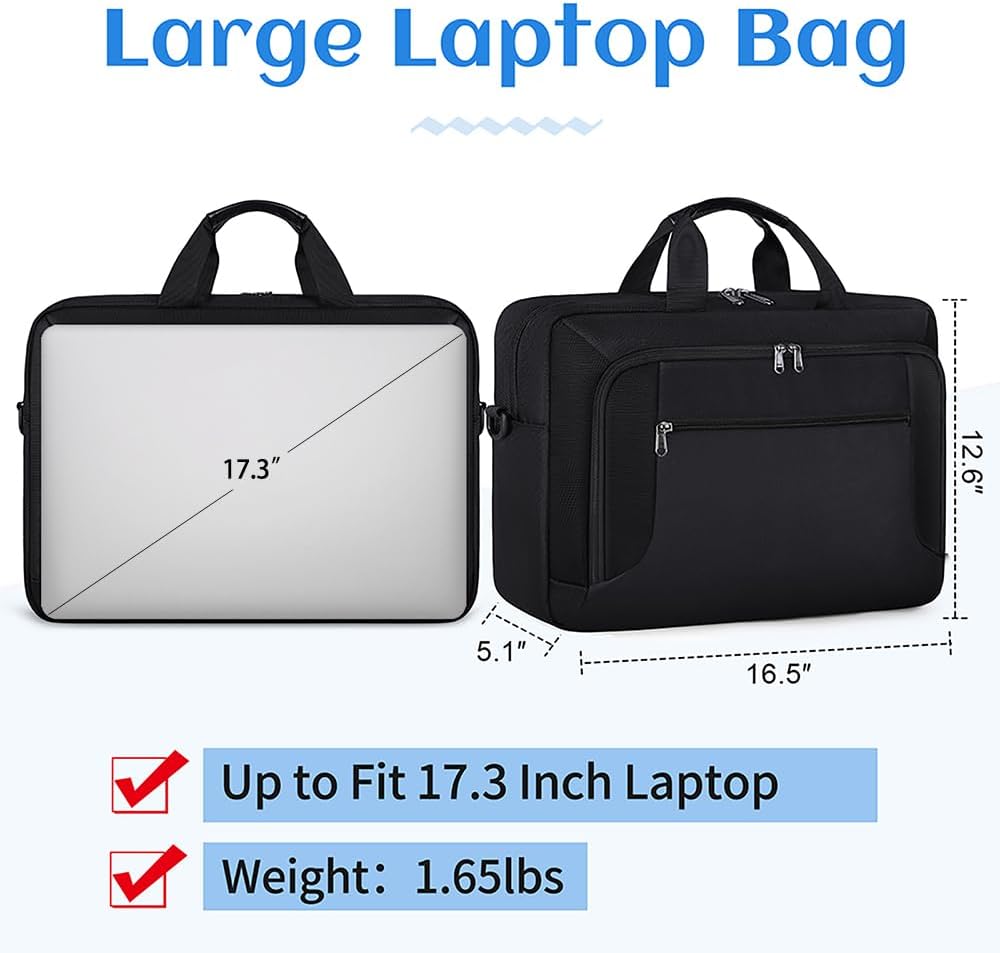Laptop Bag 17.3 Inch Laptop Briefcase Large Waterproof Laptop Case for Men Women Business Office
