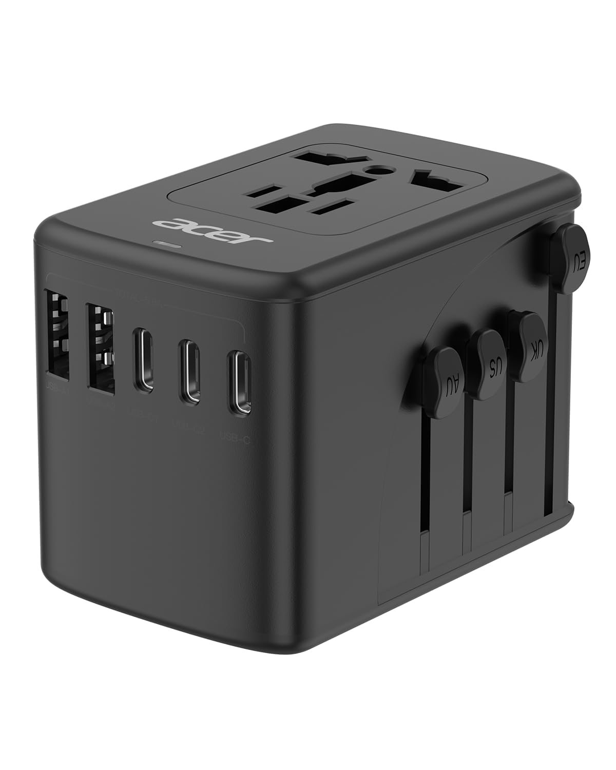 Acer Universal Travel Plug Adapter - International Power Adapter with 5 USB Ports (3 USB C) 5.8A