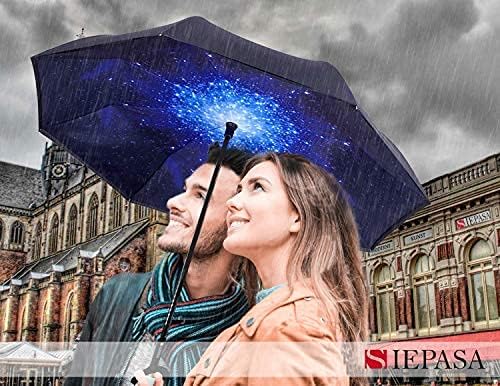 SIEPASA 49/56 Inch Inverted Reverse Upside Down Umbrella, Extra Large Double Canopy Vented Windproof Waterproof Stick Golf Umbrellas with C-shape Handle.