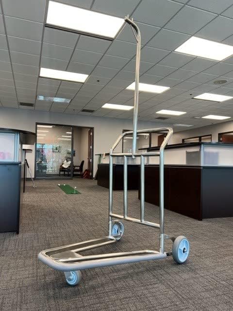 Value Valet Single Nesting Luggage Cart – 3-Wheel Stainless Steel Bellman Cart – Rolling Hotel Luggage Trolly with Wheels – Lightweight for Travel - 300 lb Capacity