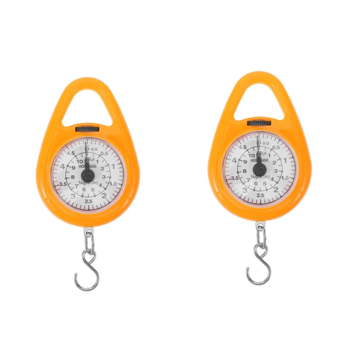 OUNONA 2pcs Luggage Scale Portable Mechanical Spring Weighing Scale for Travel Built Hook Bright Readings for Luggage and More