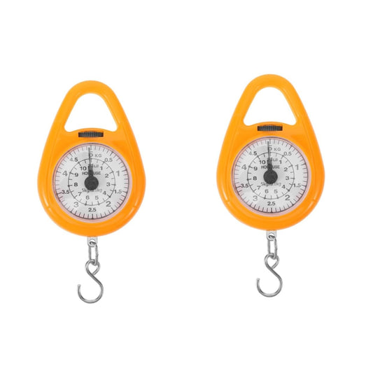 OUNONA 2pcs Luggage Scale Portable Mechanical Spring Weighing Scale for Travel Built Hook Bright Readings for Luggage and More