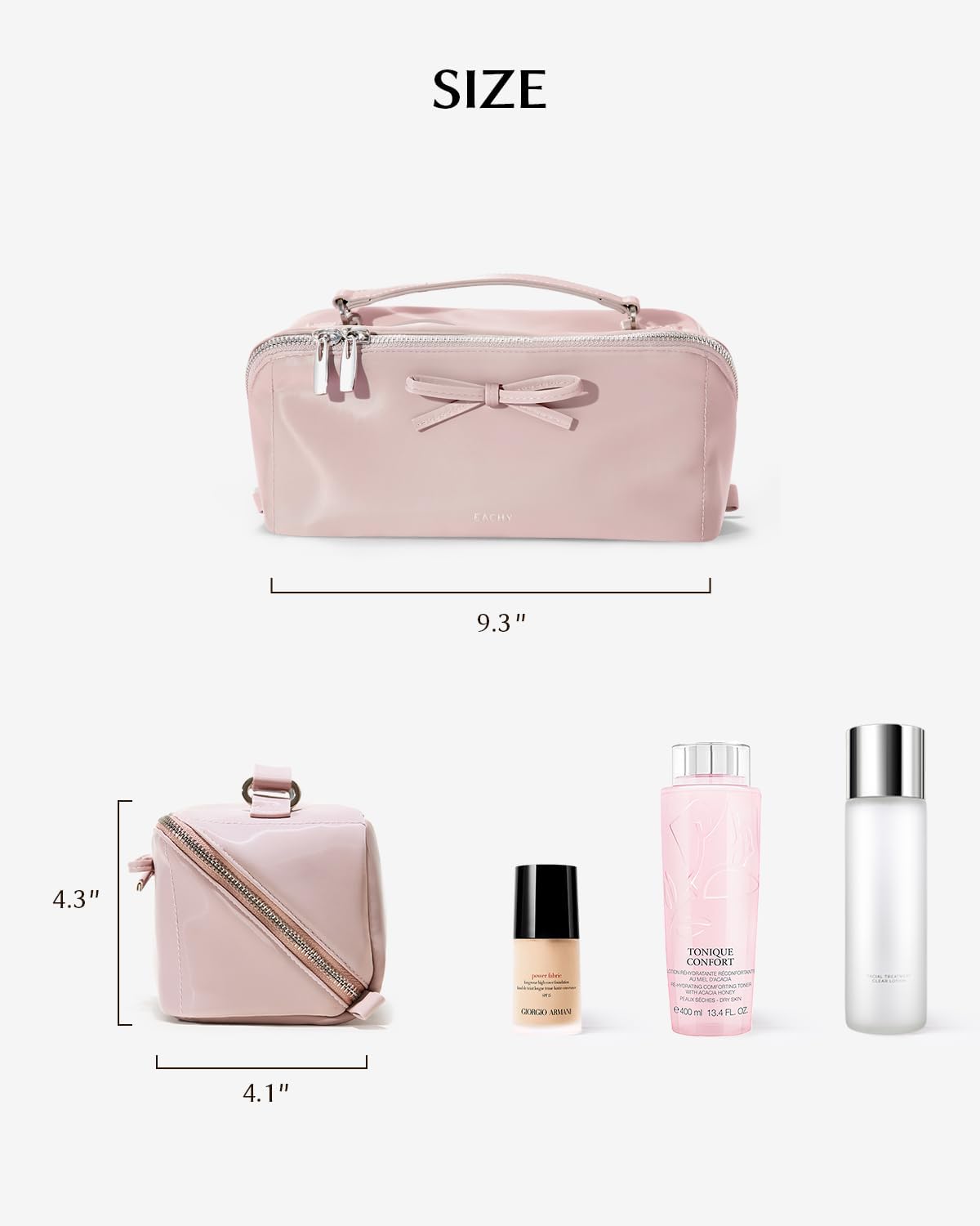 EACHY Travel Makeup Bag,Large Capacity Cosmetic Bags for Women,Waterproof Portable Pouch Open Flat Toiletry Bag Pattern Makeup Bag