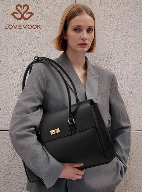 LOVEVOOK Laptop Bag for Women Work Tote Messenger Bag Waterproof Business Office Professional Handbag Shoulder Bag