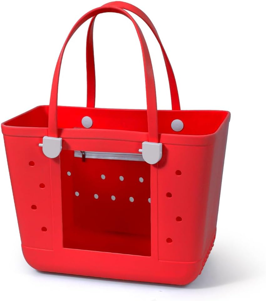 Rubber Beach Bags with Visual Window, Extra Large Waterproof Sandproof Rubber Tote Bag for Pool,Boat & Travel