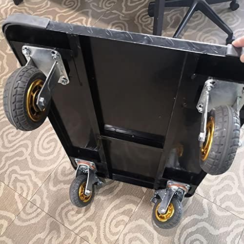 Heavy Duty Folding Flatbed Hand Cart, 360° Swivel Wheels, Steel Platform Truck for Luggage & Household Moving, High Load Capacity Dolly with Ergonomic Handle