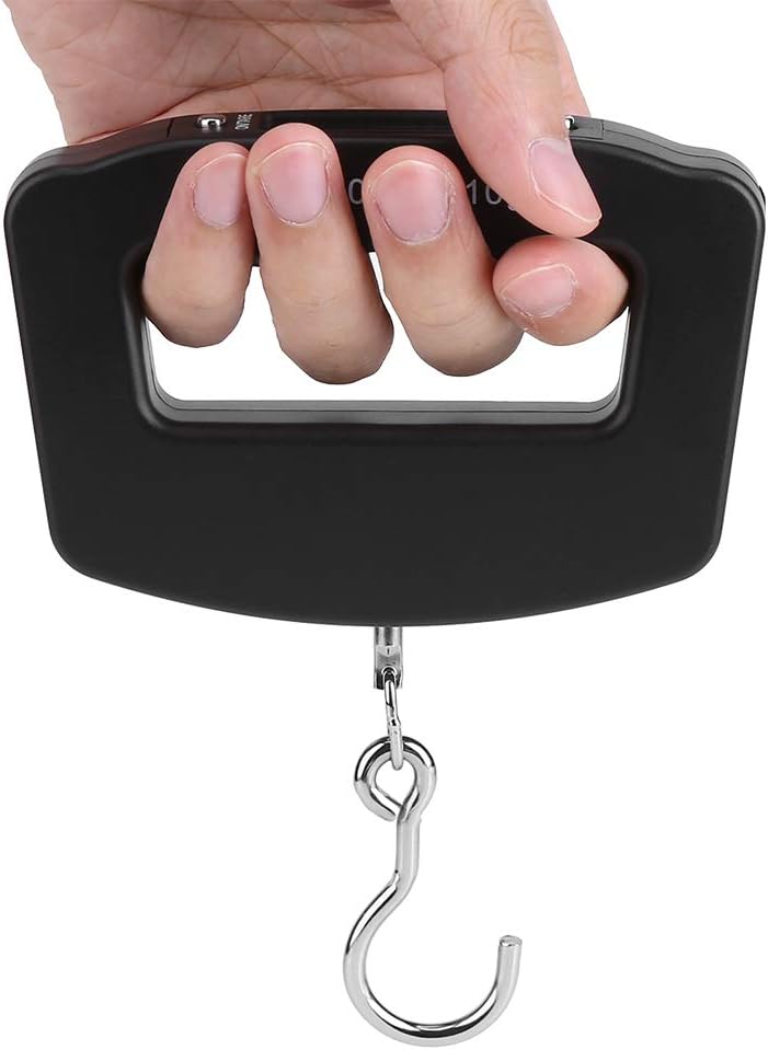 Digital Luggage Scale Mini Hanging Electronic Scale with Handle, Large Hook, LCD Display for Travel, Fish Weighing, Support Unit Conversion - KG, G, Lb, Oz