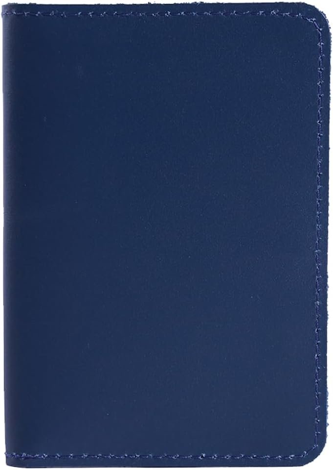 INCARNE US Passport Cover Clear - Travel Passport Wallet - Leather Passport Holder for Men Women Family with Card Slots & Note Compartmen - Sleeve Protector - Genuine Leather - Classic Blue