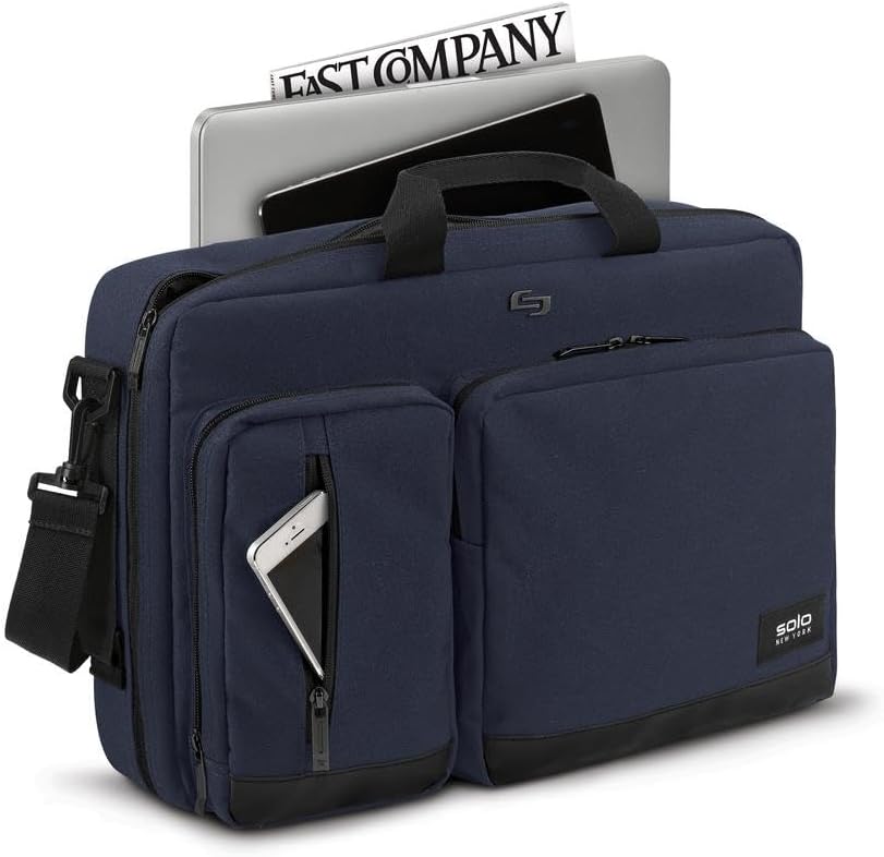 Solo New York Hybrid Briefcase Backpack - Laptop Carrying Bag, Fits 15.6" Computer, Brief for Travel & Work - Duane