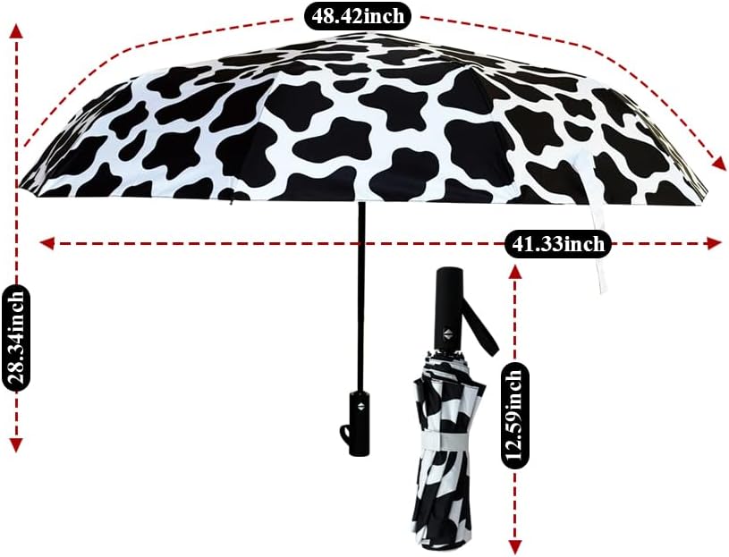 Windproof Travel Automatic Umbrella, 10 Ribs, Rainproof Foldable, Uv-Resistant, Portable