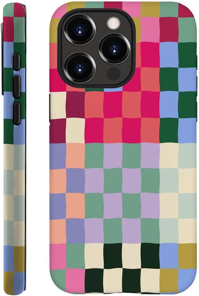 SEized Case Compatible with for iPhone 15 Pro Max,Colorful Checkerboard Phone Case for Girl Women Boy Men,Durable Protection Case for iPhone 15 Pro Max