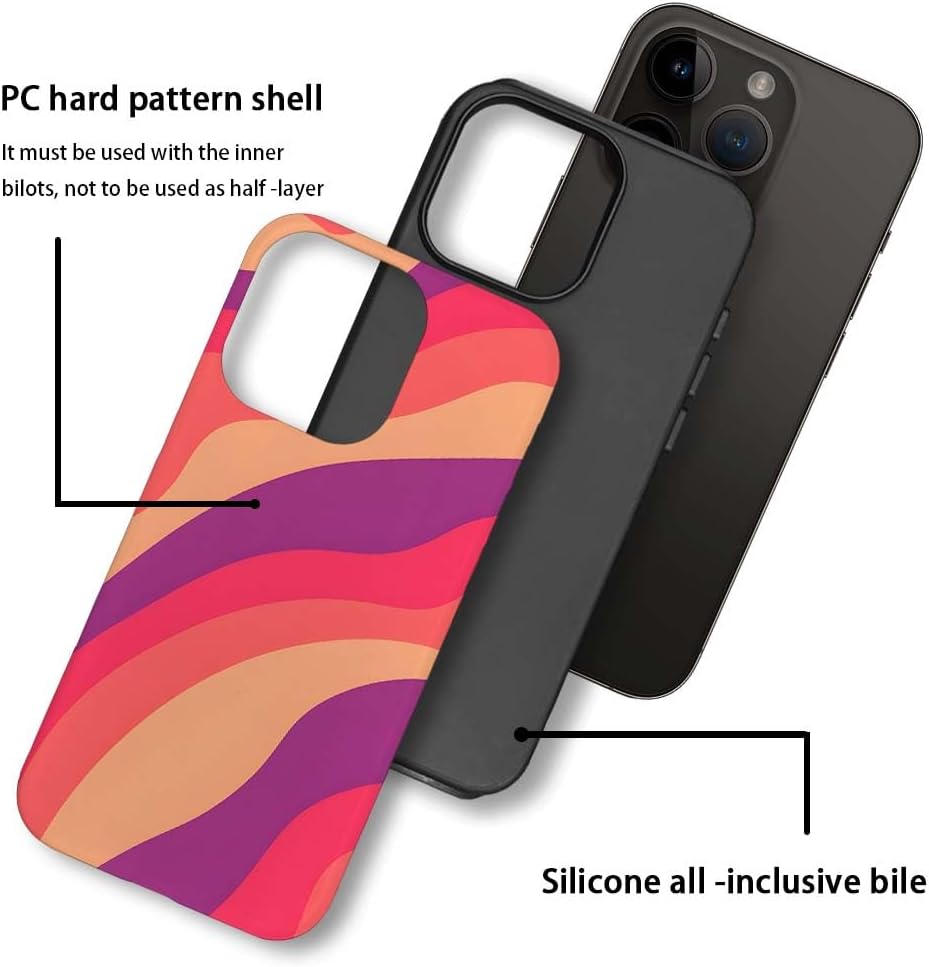 SEized Case Compatible with for iPhone 13 Pro Max,Pink Colorful Waves Abstract Swirls Phone Case for Girl Women Boy Men,Durable Protection Case for iPhone 13 Pro Max