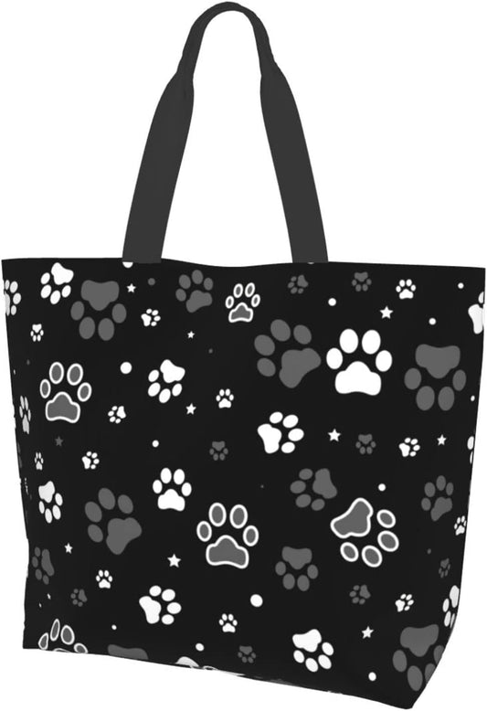 Large Tote Bag for Women Portable Beach Bag Reusable Grocery Bags Funny Gift Bag for Shopping Gym Travel