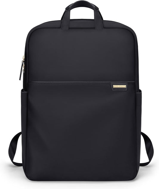 Slim Laptop Backpack for Women, Lightweight Business Backpack for Women Computer Bag Purse for Commuting, Fit 17.3 Inch, Black