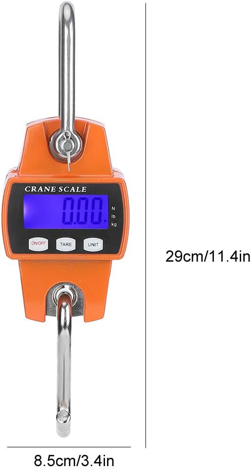 Tyenaza Hanging Scales, 300KG Industrial Crane Scale LCD Digital Electronic Hook Hanging Weight Scale for Large Luggage