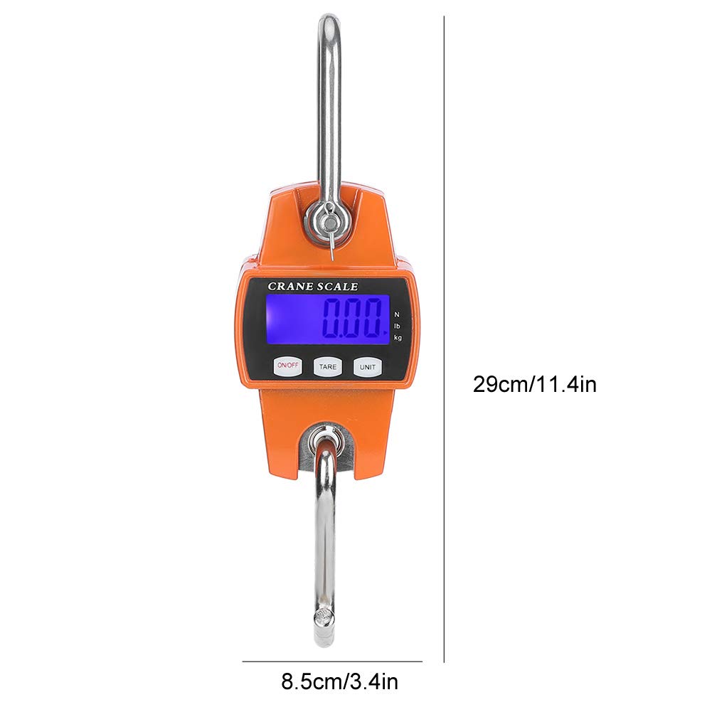 Digital Hanging Scale, 300KG Industrial Crane Scale, LCD Electronic Hook Hanging Weight Scale Heavy Duty for Large Luggage