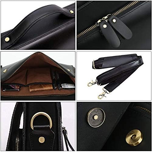 Leathario Leather Briefcase for Men Leather Laptop Bag Shoulder Messenger Bag Business Work Bag