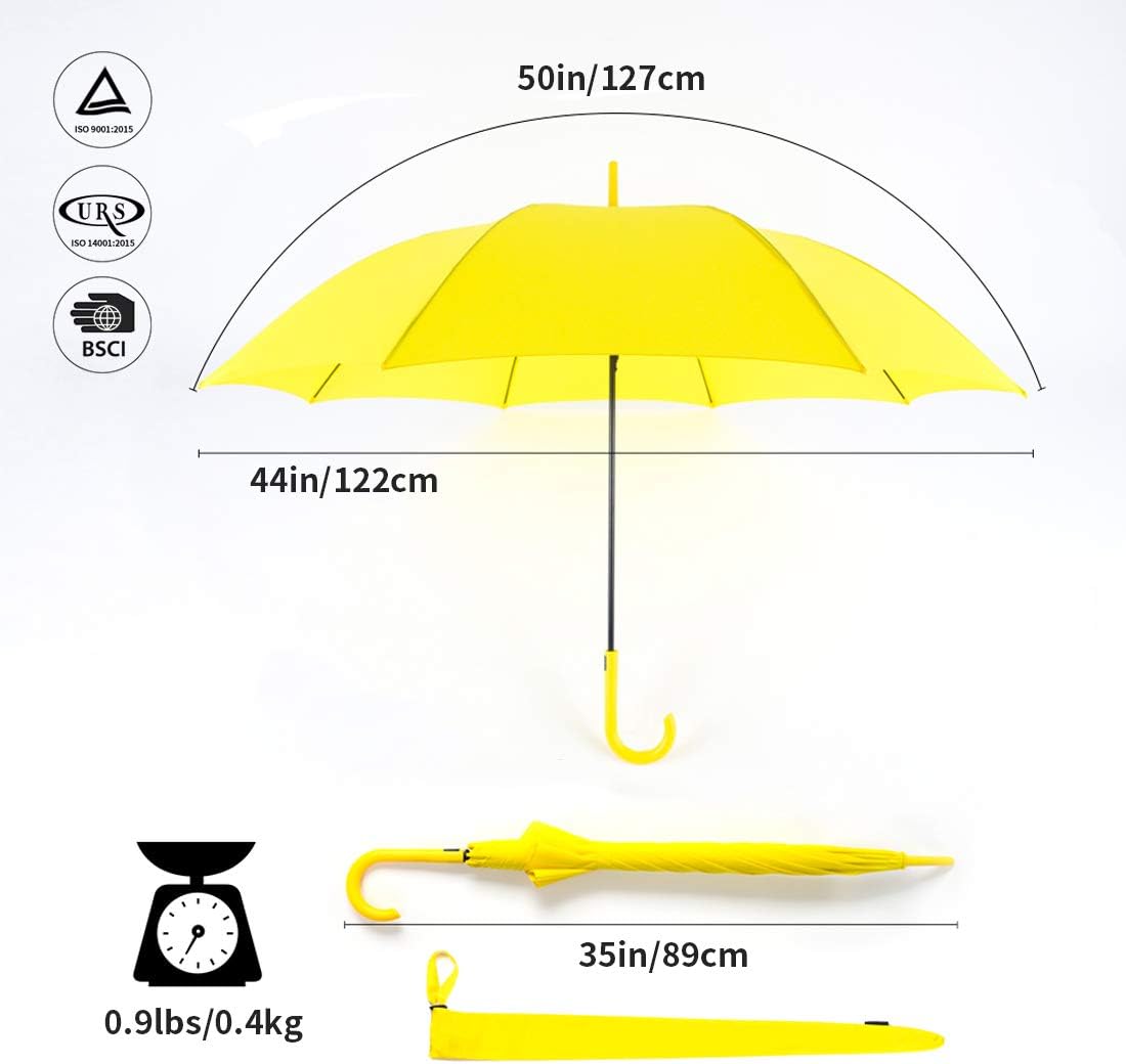 RUMBRELLA UV Stick Umbrella Auto Open UPF 50+ with J Hook Handle 51IN