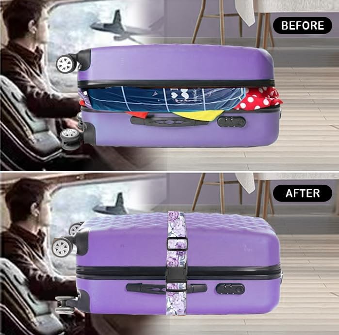 Luggage Straps for Suitcases Travel Belt Accessories, Cute Suitcase Strap, Adjustable Luggage Belt