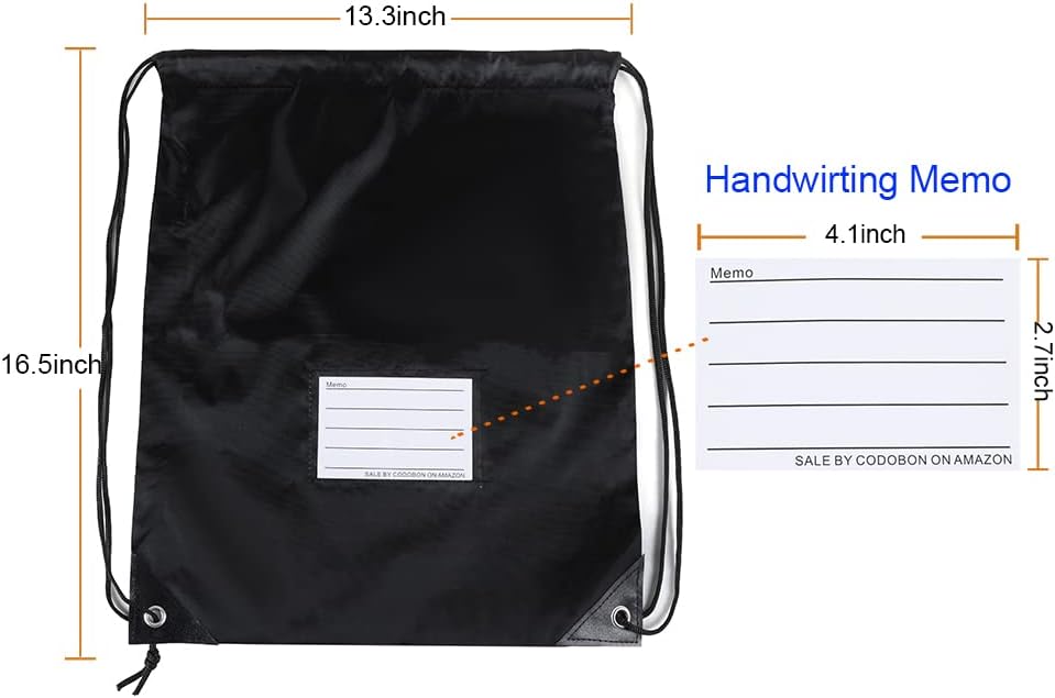 20 Pcs Drawstring Bags,Bulk Draw String Backpack, DIY Gym Sports Cinch Bag Sackpack for Women Men, Black