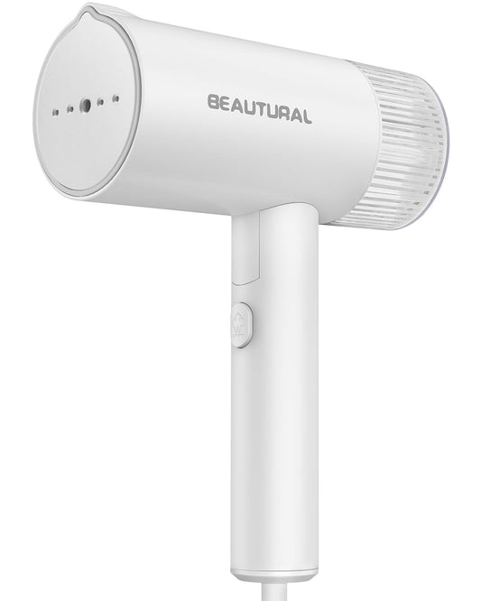 BEAUTURAL Travel Steamer for Clothes, Portable and Handheld, 1000W, White