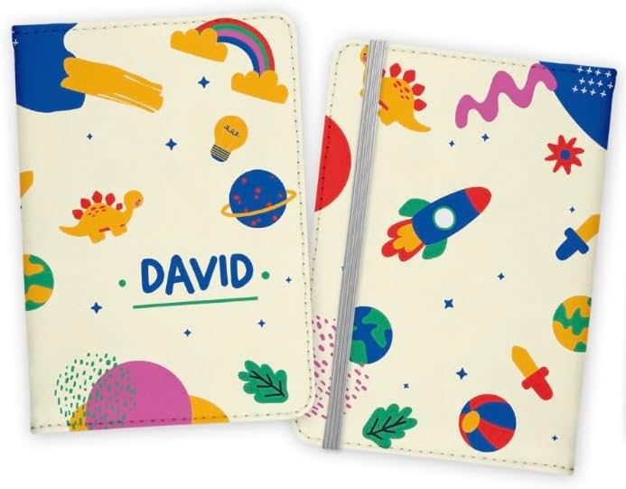 Personalized Passport holder, Personalized Passport Cover for kids, Customized Passport Cover and Luggage tag, Personalized Gift for boys, travel Gift. (Passport Cover Only)