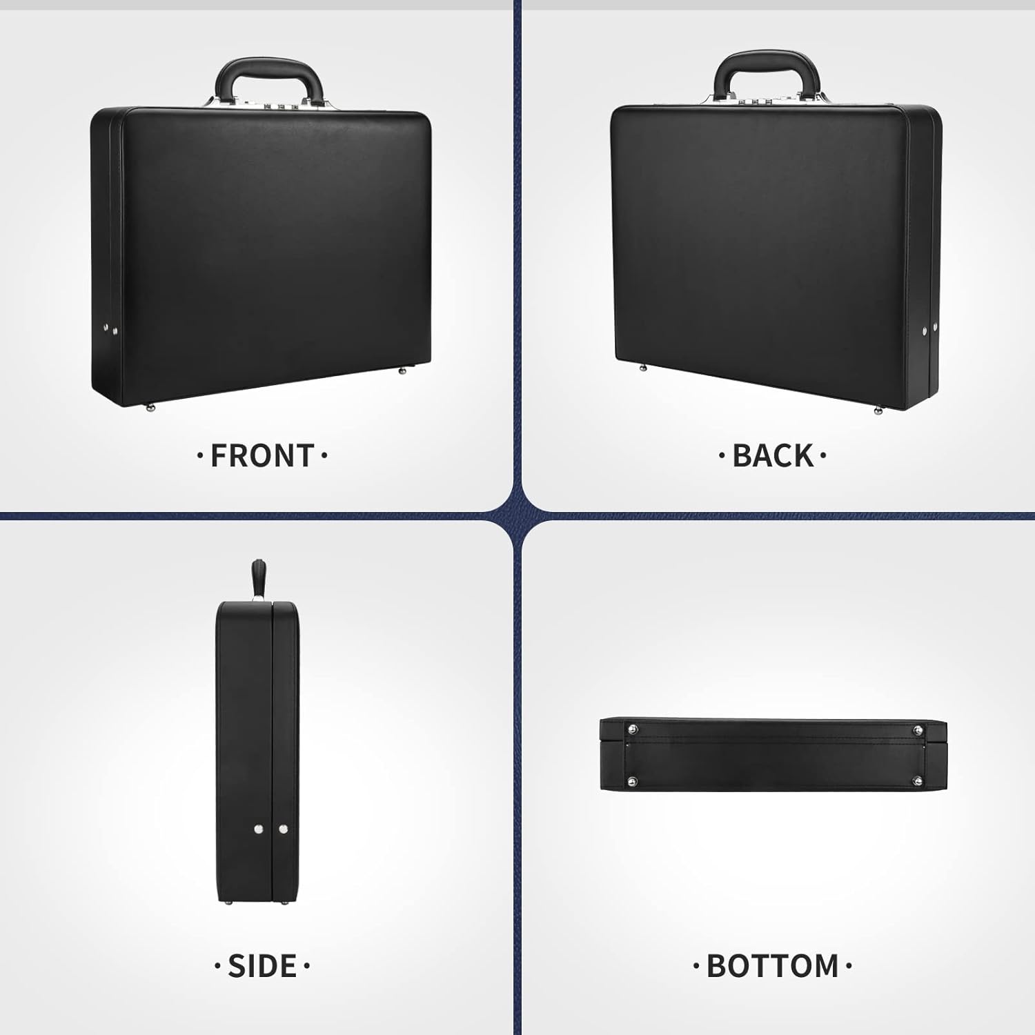 Briefcases for Men, Professional Leather Briefcase with Lock, Hard Shell Business Brief Case
