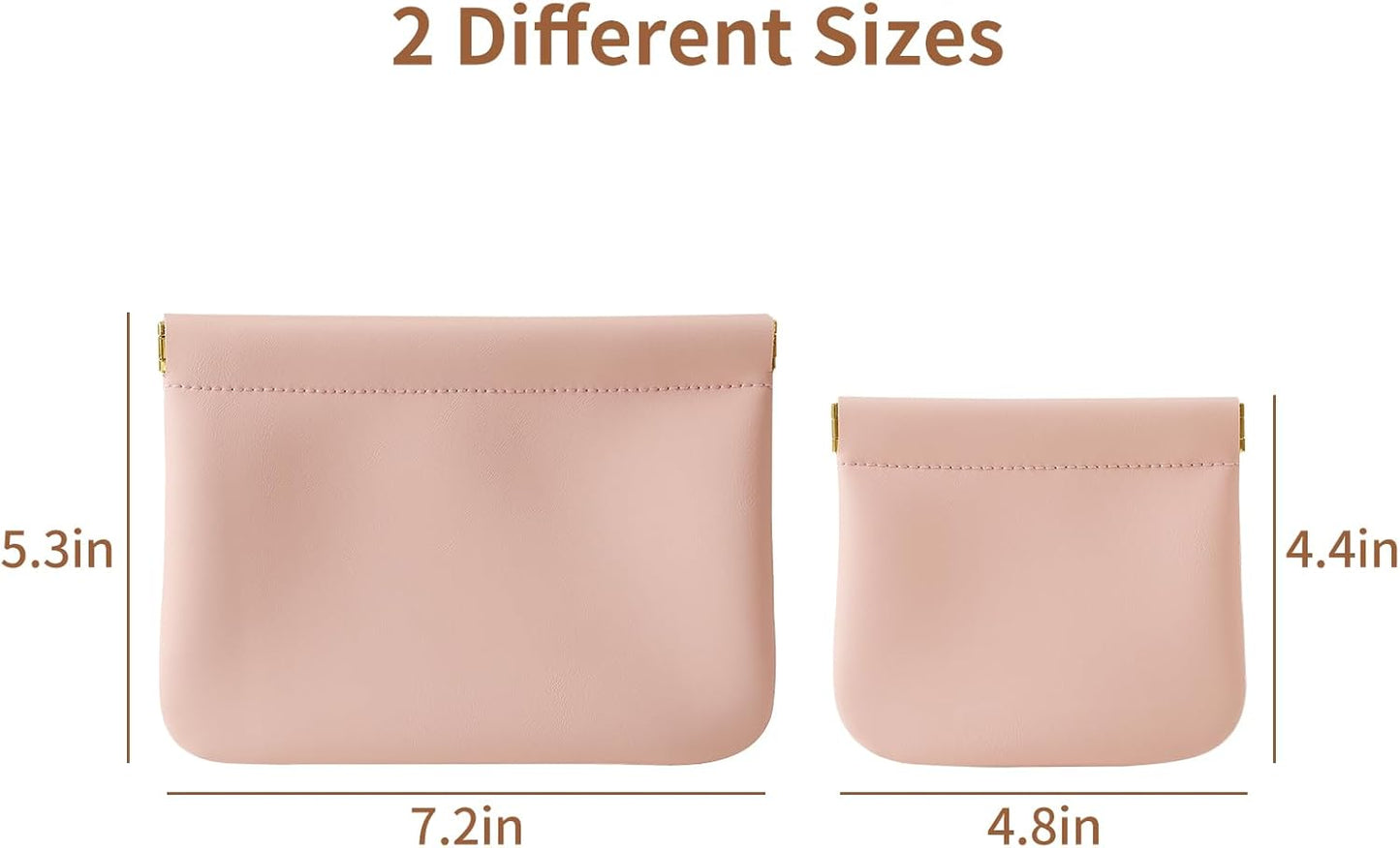 2 Pack Small Makeup Bag for Women, New Organosilicon Super Fiber Leather Mini Cosmetic Bag for Travel, Coin Purse Organizer Storage Pouch (Pink)