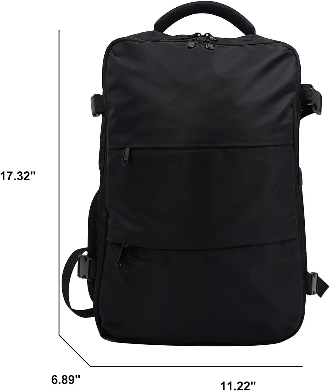Travel Backpack for Women & Men, Waterproof Carry On Backpack Airline Approved Laptop Backpack Fits 15.6 Inch Laptop, Business Computer Bookbag for Work, College, Travel (Black, Medium)