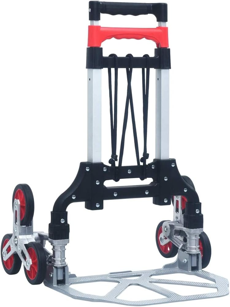 SKM Foldable Stair Transport Trolley 154.3 lb Aluminum Silver, (Weight 7.94KG)