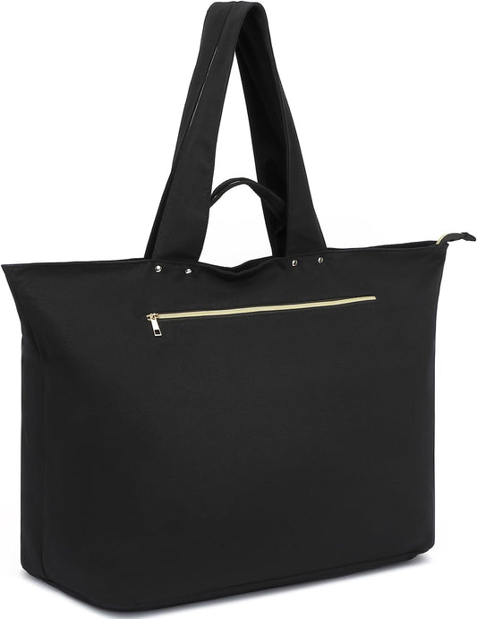 Large Beach Bag for Women, Waterproof Travel Tote Bag with Lunch/Wet Pocket for Weekender, Sandproof, Zipper Closure
