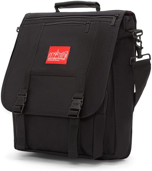 Manhattan Portage Commuter Laptop Bag Stylish Messenger Bag for Men & Women Durable Cordura Fits Up to 17" Laptop Ideal for Work College Travel (Black)