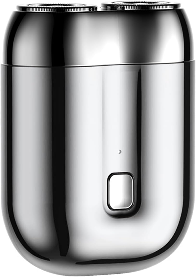 New Model Mini Dual-Head Electric Shaver, Upgrade Pocket Shaver, Washable Double Head Razor, USB Mini Portable Razor, Rechargeable Waterproof Compact (Four Color) (Sliver)