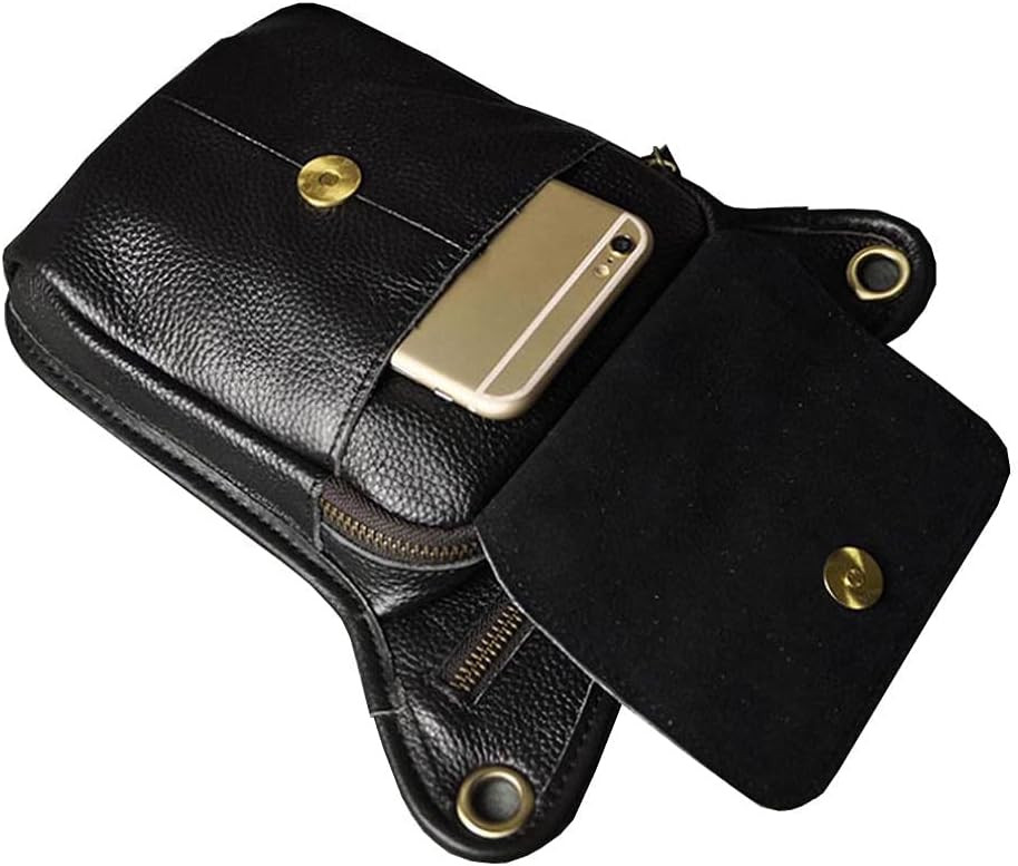 Leather Waist Pack Drop Leg Bag for Men Women Belt Bumbag Multi-Purpose Motorcycle Bike Outdoor