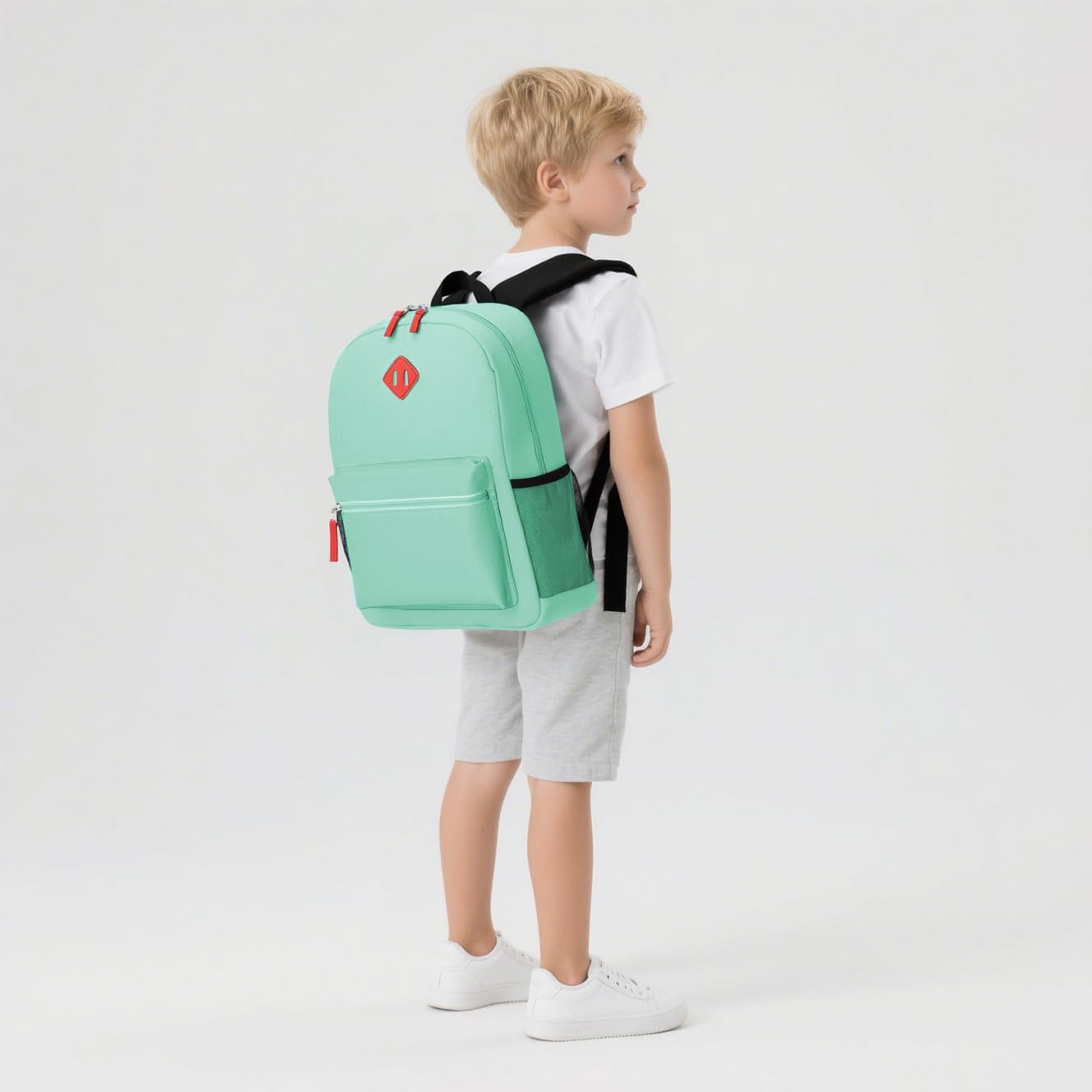 Preschool Backpack Kindergarten Toddler School Backpacks Primary School Backpack for Boys and Girls with Chest Buckle (Set Light Green, Medium-15 H)