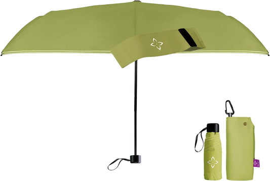 Windproof Travel Mini Umbrella - Manual Open Close with No Rebound for Seniors & Kids, Small Compact and Portable for Rain, Reflective Design for Night Safety Men & Women