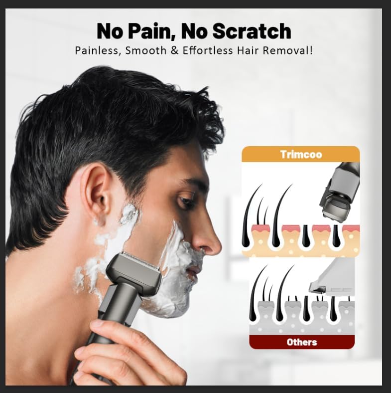 Foil Shavers for Men, Professional Travel Shavers, Electric Razors for Shaving Face, Waterproof Cordless Razor with Led Display, Rechargeable