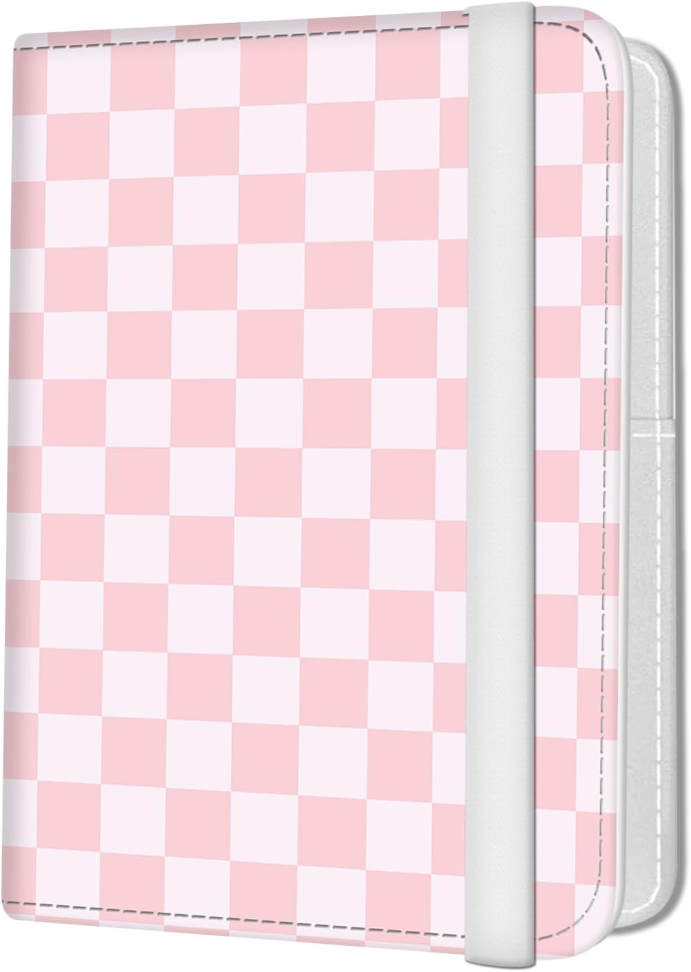 Passport Holder for Travel Essentials, Leather RFID Blocking Passport Wallet Cover Case, Cute Passport Book Holders for Women and Men Pink Checkerboard