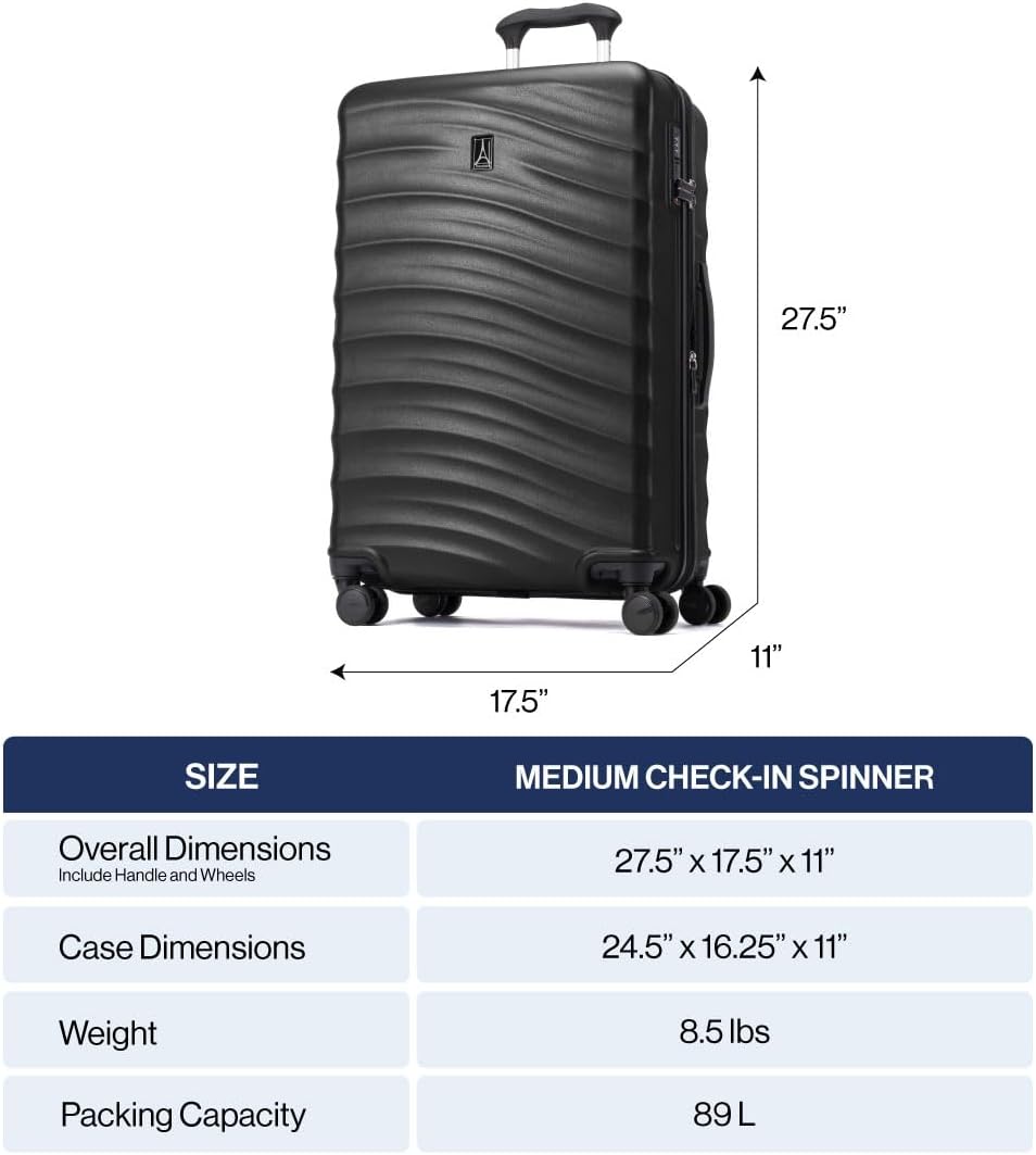 Travelpro Maxlite Air V2 Hardside Expandable Checked Luggage, 8 Spinner Wheels, Lightweight Hard Shell Suitcase, TSA lock, Cabernet, Checked Medium 25-Inch