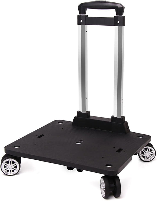 Backpack Trolley with 5 Wheels Folding Compact Lightweight Luggage Cart Spinner Rolling Luggage Cart for Bags, Pet Carriers, Dog Backpacks Carriers