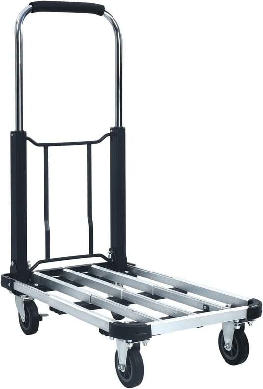 SKM Foldable Transport Trolley 330.7 lb Aluminum Silver, (Weight 17.33KG)