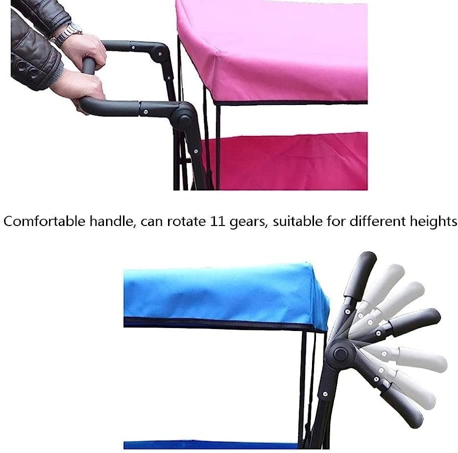 Heavy Duty Folding Trolley with Canopy – Portable Outdoor Shopping Wagon for Camping, Travel, &