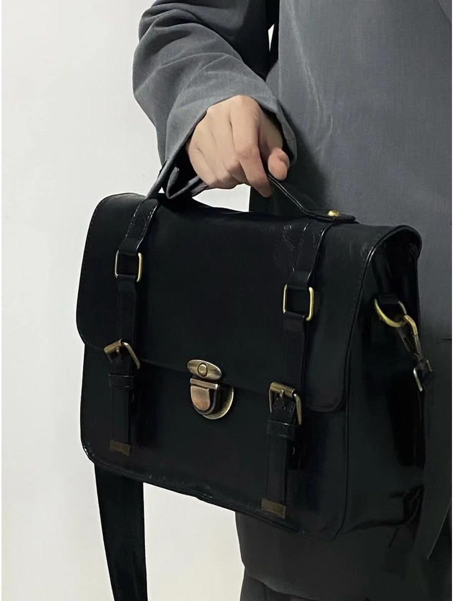 Messenger Bag Women -Faux Leather Cambridge Handbag - Vintage with Adjustable Shoulder Strap Briefcases Men