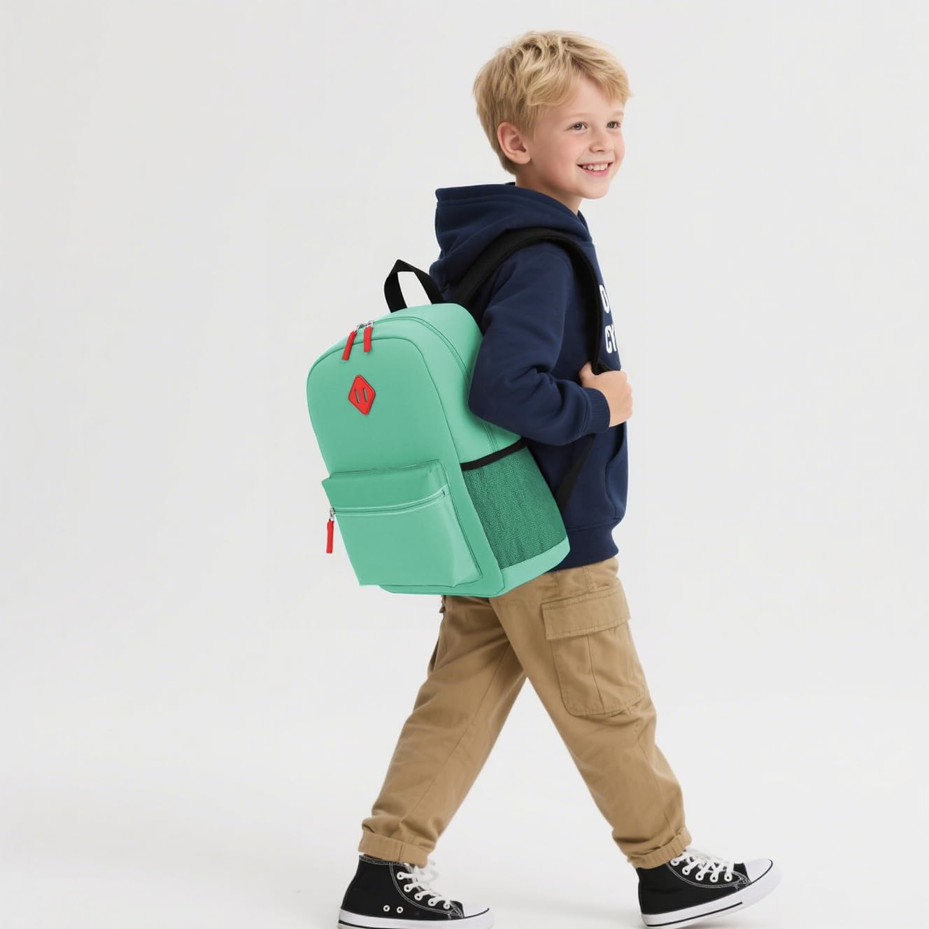 Preschool Backpack Kindergarten Toddler School Backpacks Primary School Backpack for Boys and Girls with Chest Buckle (Set Light Green, Large-17 H)