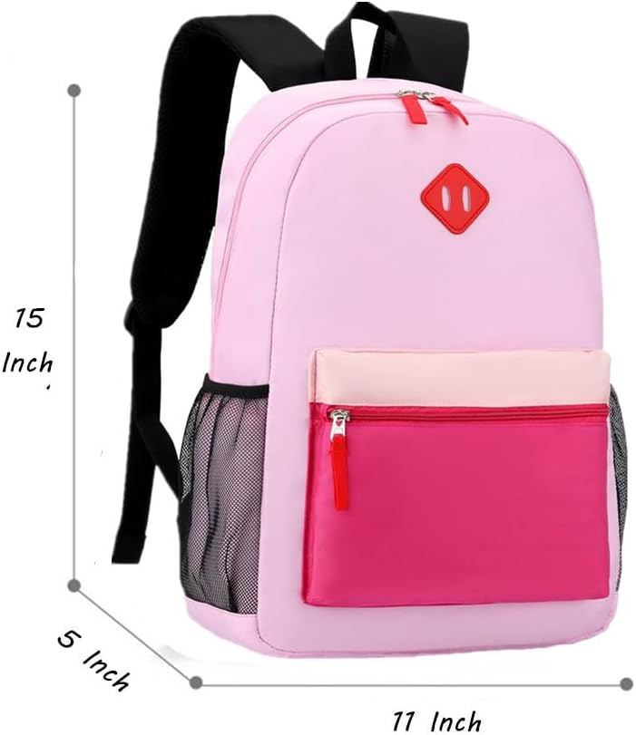 Kids Backpack Kindergarten Toddler School Backpacks 3-6 Years for Boys and Girls with Chest Buckle (Pink Purple, Medium-15 H)