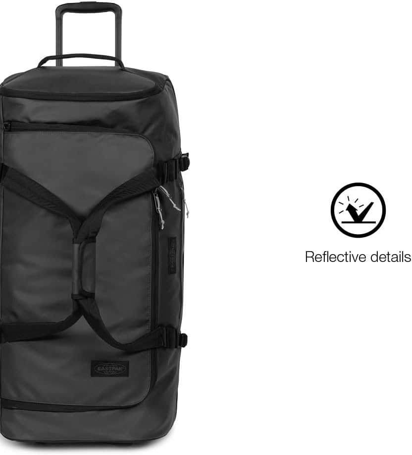 Eastpak Duffel Pack Wheel L – 90L Wheeled Duffel with Telescopic Handle, Convertible Backpack Straps, Weatherproof Finish & Gear Loops