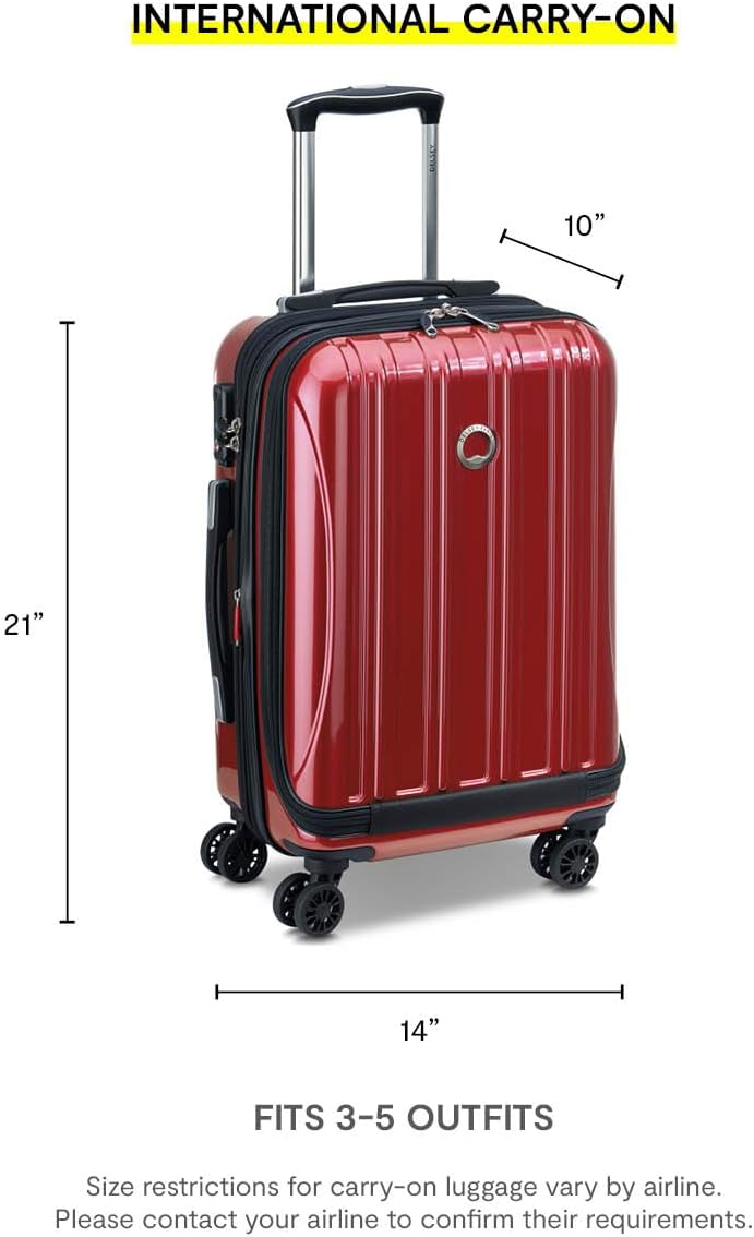 DELSEY PARIS Helium Aero Hardside Expandable Luggage with Spinner Wheels, Brick Red, 2-Piece Set