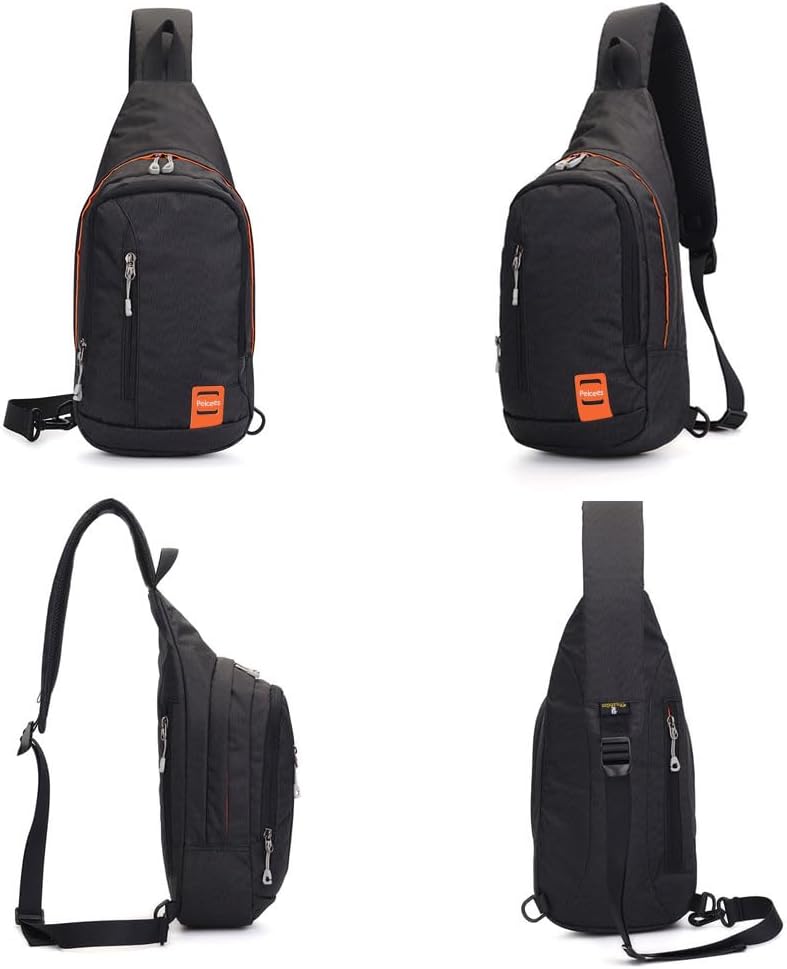 Peicees Small Sling Backpack Waterproof Unisex Shoulder Bag Chest Crossbody Daypack